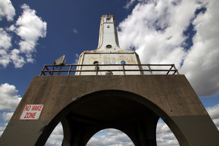 The city of Port Washington, Wis., is in the process of acquiring this lighthouse, with plans to raise and spend $1.5 million to restore it.    Associated Press/Carrie Antlfinger