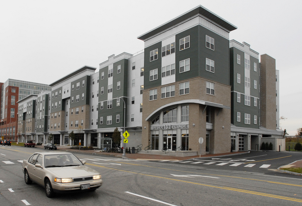 The $22 million Bayside Village complex is owned by Realty Resources and has about 300 tenants. It's the first housing in Portland designed for students but run by a business.