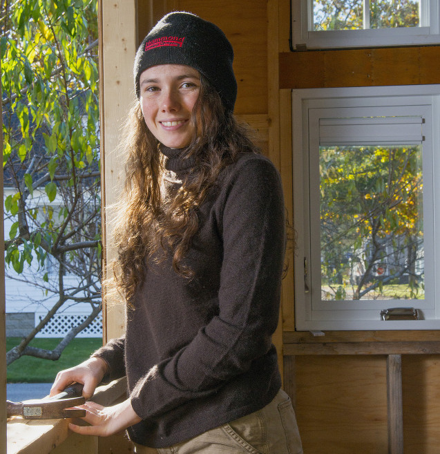 Lila Bossi's high school senior project is building a tiny house in Brunswick, using reclaimed materials. "The freedom to really take your home with you wherever you go" appeals to Bossi, who is a student at the Maine Coast Waldorf School in Freeport.