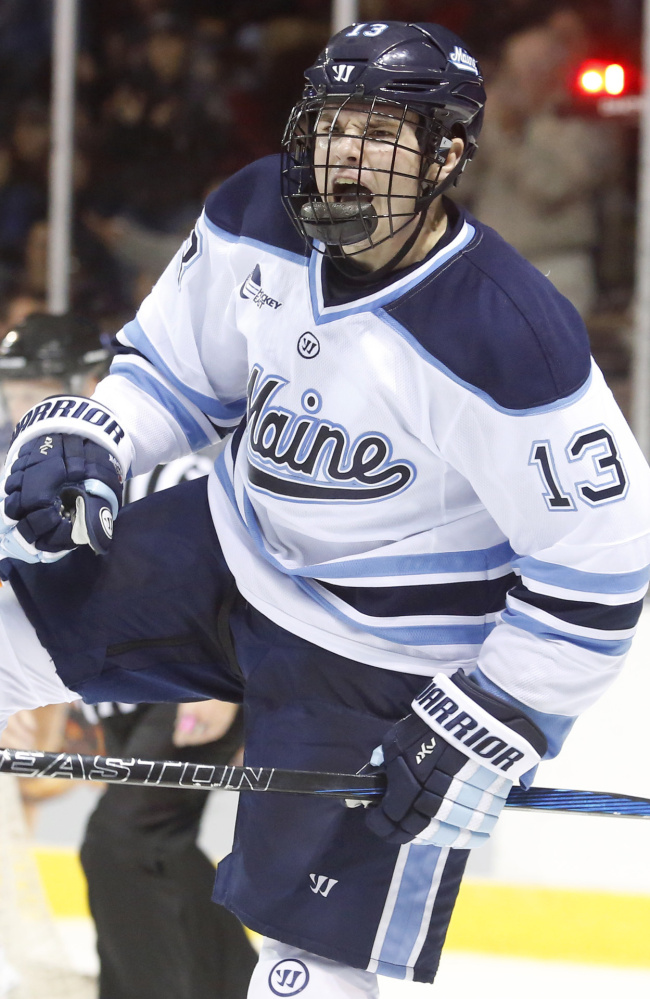 UMaine's Nolan Vesey is out to beat the schools that showed little interest in him, including Boston College.