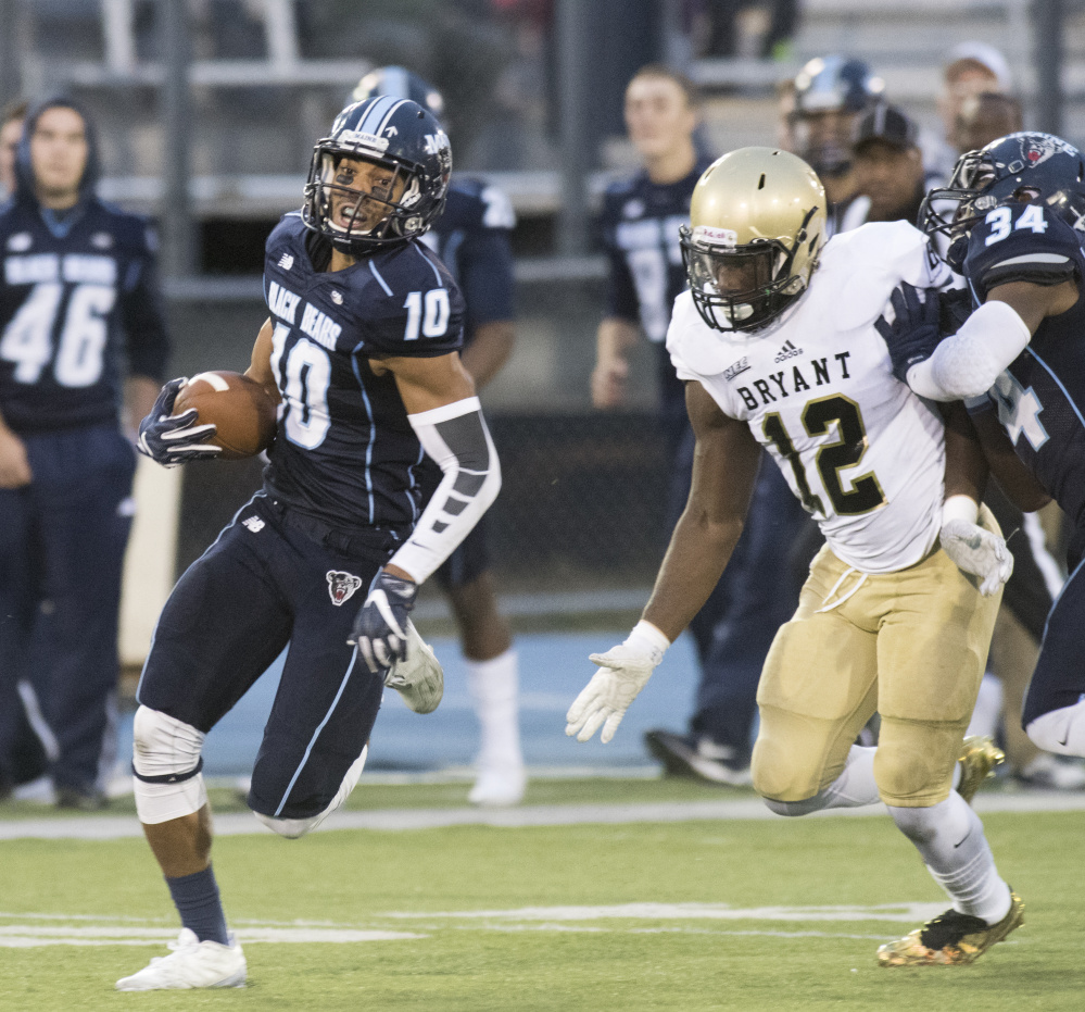 Micah Wright had a 53-yard punt return against Bryant that set up a touchdown in a come-from-behind victory for UMaine, and a 67-yard return for a touchdown last weekend in a pivotal win over William & Mary.