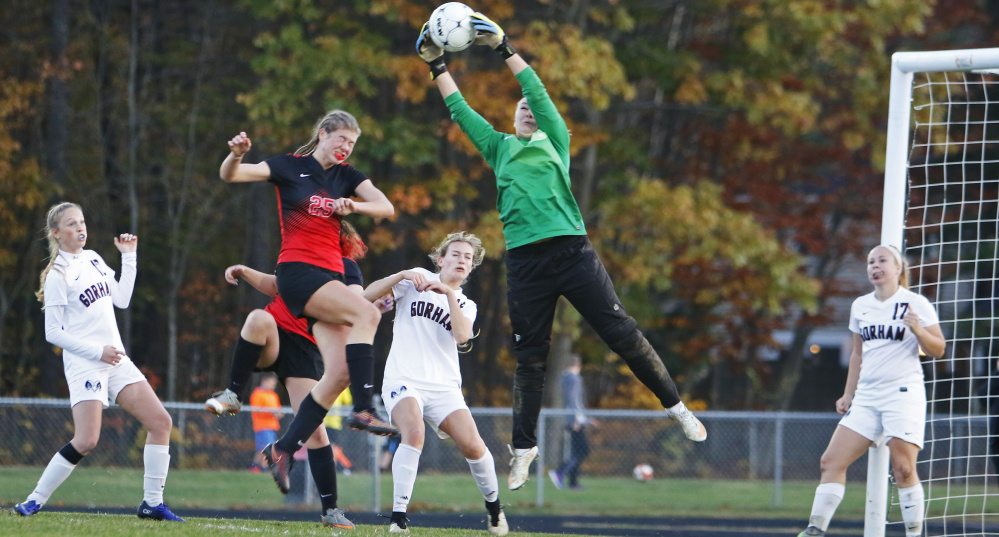 Emma Smith, who has been tough to beat as the Gorham goalkeeper this season, and her teammates will look for one final big performance Saturday when they meet Camden Hills in the Class A state final. Gorham has allowed just seven goals in 17 games, and the Windjammers have scored 108 in winning Class A North.