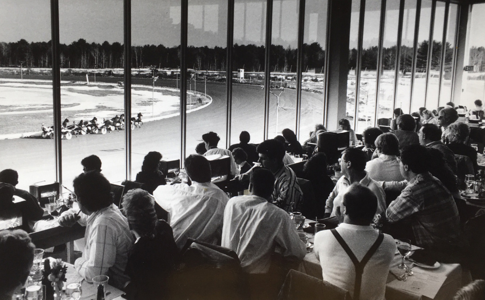 MARCH 1990: The 400-seat clubhouse is packed on opening day at Scarborough Downs. These days, only Kentucky Derby day draws this kind of crowd.