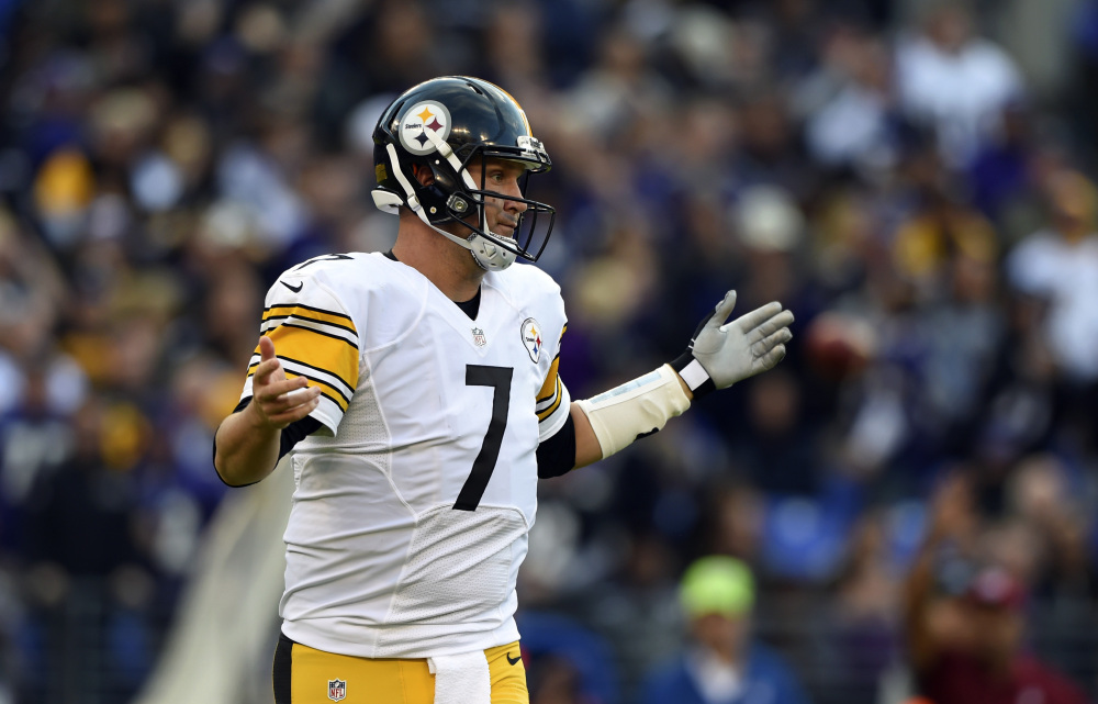 Pittsburgh Steelers quarterback Ben Roethlisberger laments a missed chance to convert for a first down in the second half of Sunday's loss against the Baltimore Ravens. Coming off a knee injury, he completed just nine of his first 29 passes in the game.