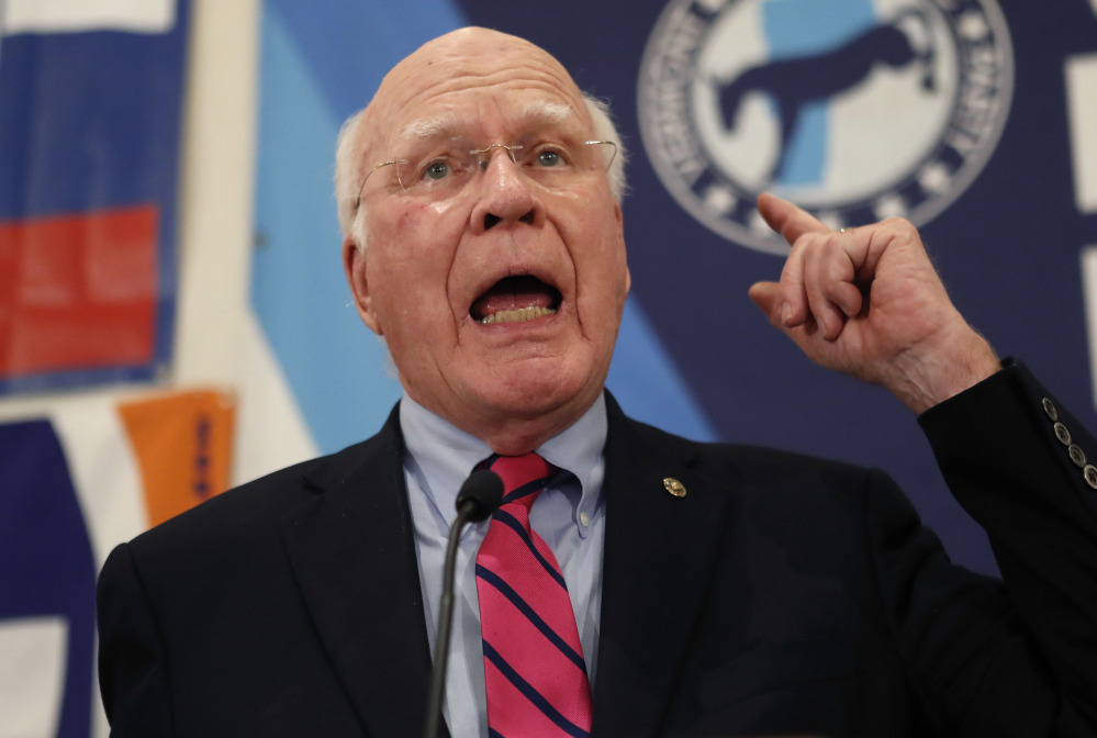 Democratic Sen. Patrick Leahy speaks to supporters in Burlington, Vt., after his re-election over Republican challenger Scott Milne. The longest-serving member in the Senate, Leahy is headed into an eighth term.