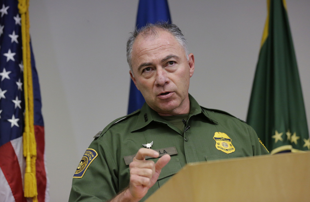 U.S. Customs and Border Patrol Sector Chief Manuel Padilla Jr. talks to the media during a news conference, Monday in Edinburg, Texas. In response to a surge in asylum-seekers from violence-wracked Central America, the Border Patrol has sent 150 reinforcements from neighboring states to the Rio Grande Valley.