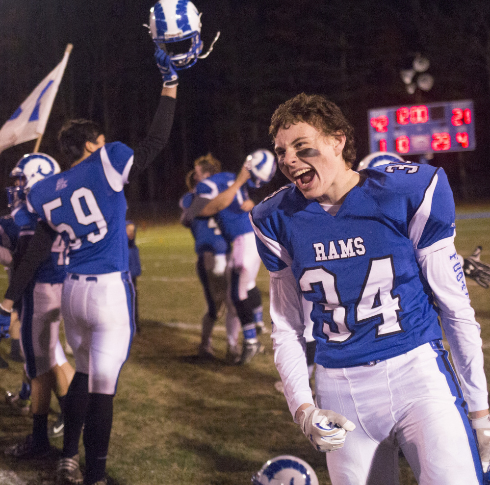 Kennebunk had a peformance worth celebrating in the Class B South regional final, beating Biddeford 42-21. The Rams face North champion Brunswick in the state championship game on Friday.