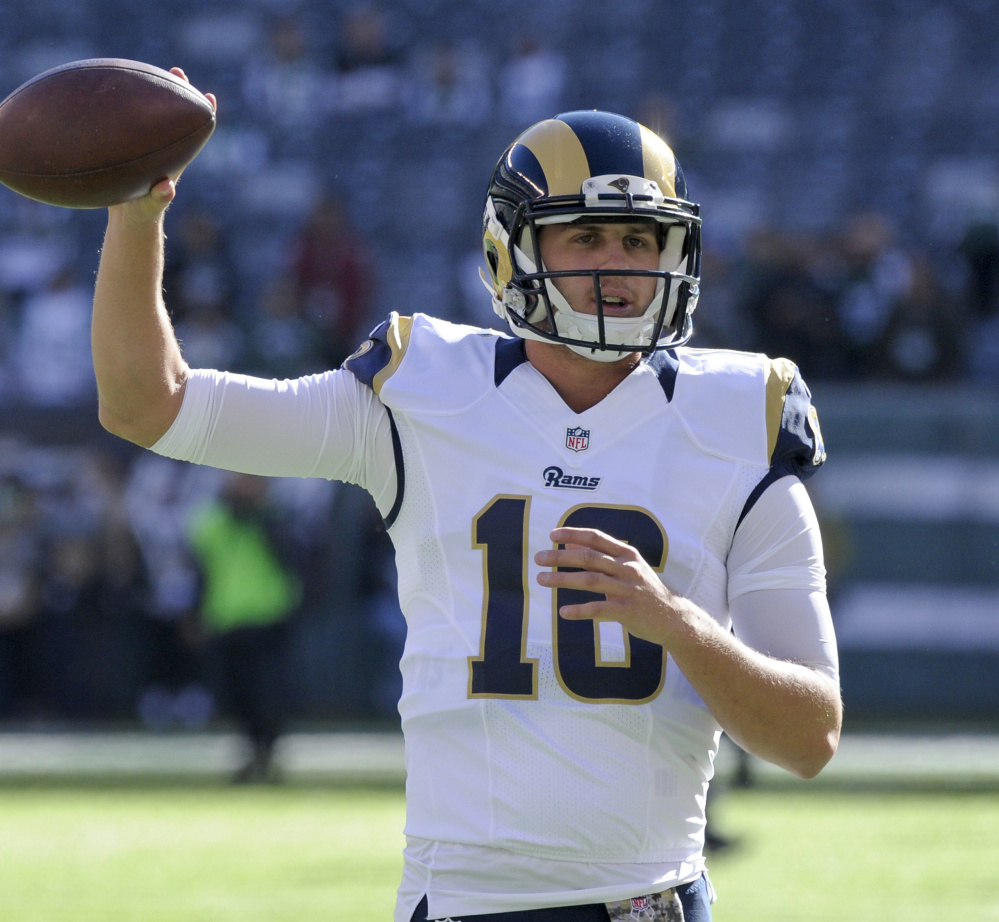 Jared Goff was the first pick in last year's draft, and he will get his first NFL start on Sunday when the Los Angles Rams play the Miami Dolphins.