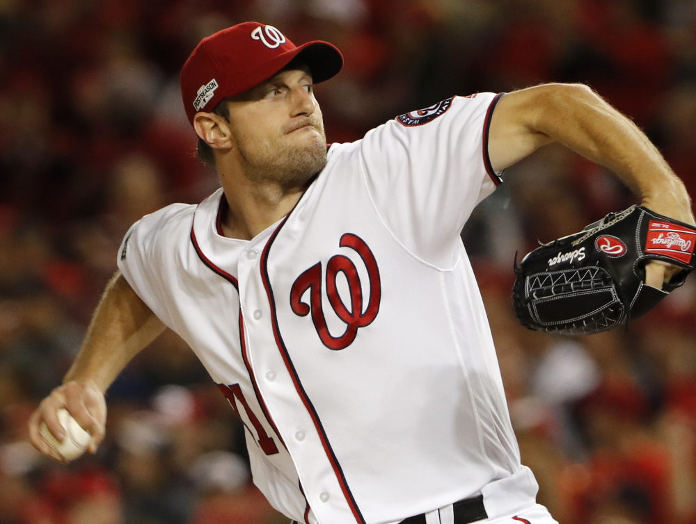 Max Scherzer of the Washington Nationals on Wednesday became the sixth pitcher to win the Cy Young Award in both leagues and the first since Roy Halladay in 2010.