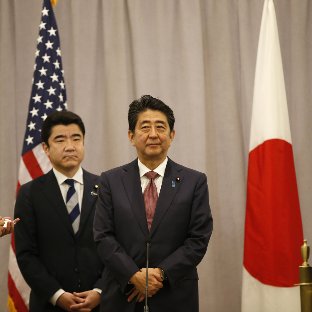 Japanese Prime Minister Shinzo Abe met Thursday with President-elect Trump. Japan is concerned about Trump's positions on trade, military bases and other issues.