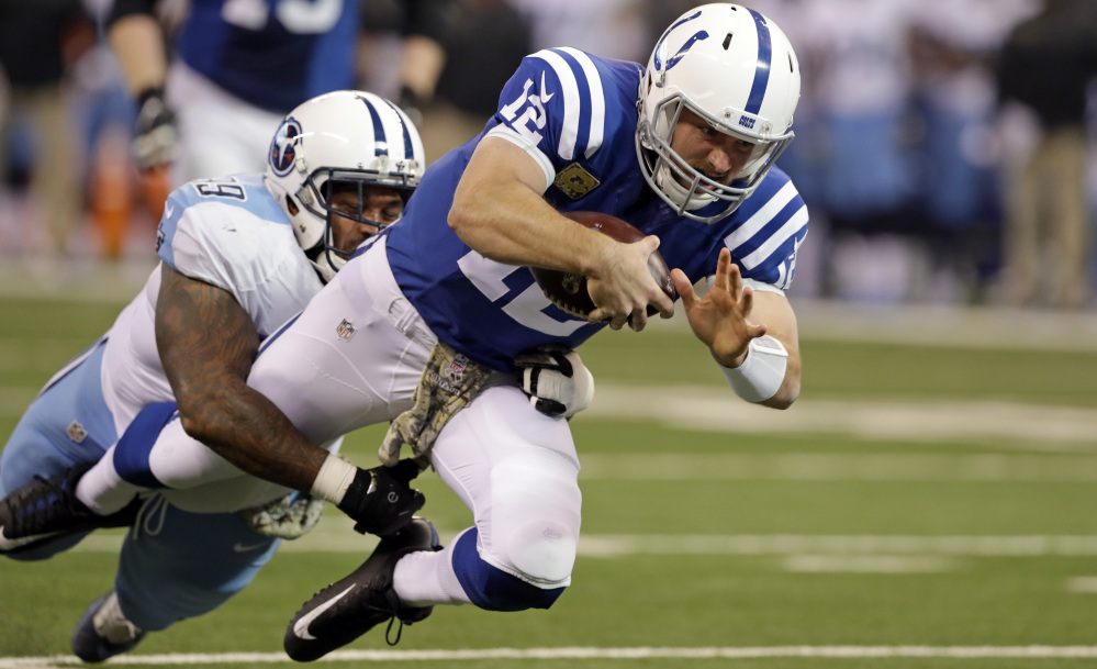 Pittsburgh was preparing to face the Colts' Andrew Luck, right, in Thursday night's game in Indianapolis, but the star quarterback was ruled out Wednesday because of a head injury.
