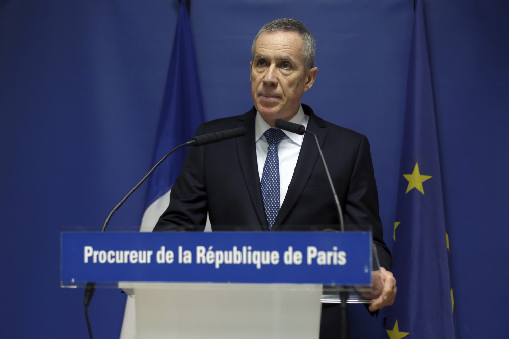 Paris prosecutor Francois Molins in Paris on Friday said five suspects in a thwarted terror attack had a "clear will to ...commit an act in the very short term."