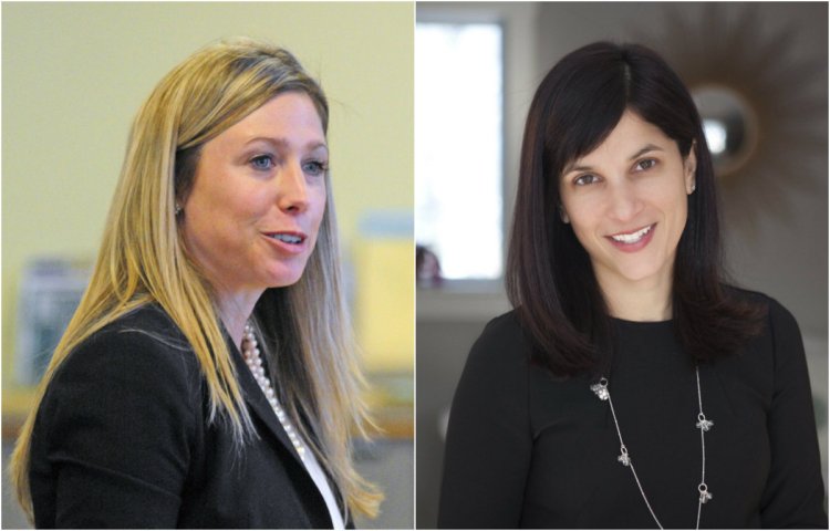 Rep. Erin Herbig, D-Belfast, left, was selected by Democrats on Friday to be House majority leader, while Rep. Sara Gideon, D-Freeport, was chosen as speaker of the House.