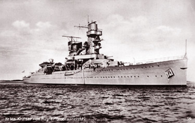 Dutch cruiser HNLMS De Ruyter (shown in a 1936 photo), is one of the ships that was sunk during the Battle of the Java Sea. <em>Royal Netherlands Navy via Wikipedia </em>