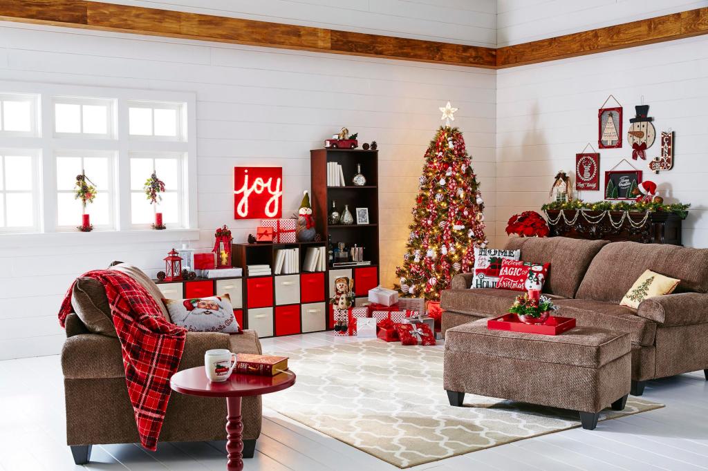 A room that sparkles with holiday spirit is sure to please guests.