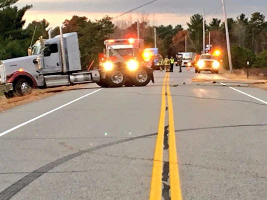 Samuel Horn, who was driving a tractor-trailer died when the truck crashed on Killick Pond Road in Hollis on Friday morning.