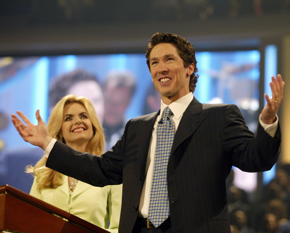 Televangelist and best-selling author Joel Osteen and wife never preach that a rich man's chances of reaching heaven are akin to a camel passing through the eye of a needle.