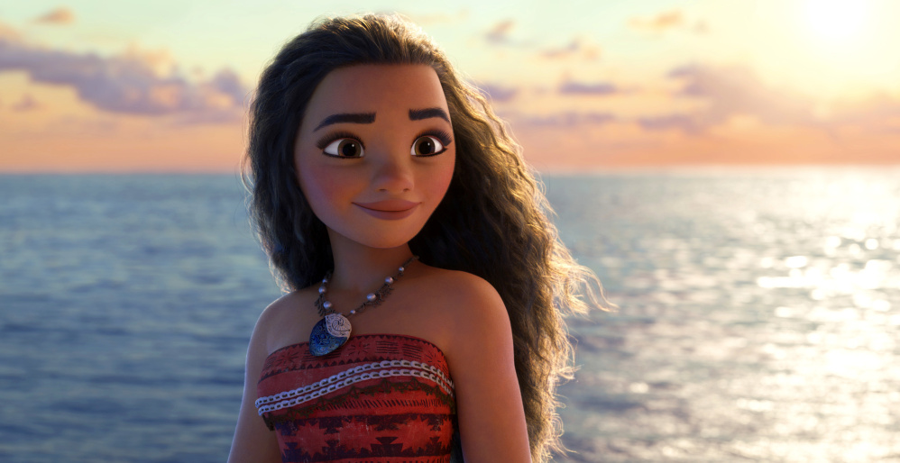 Moana, voiced by Auli'i Cravalho, is shown in a scene from the Disney animated film "Moana."