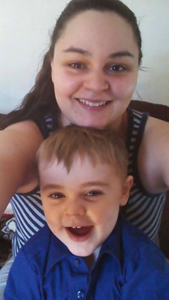 Andrea Curtis and her son, Tyler Curtis-Benson, who were rescued from a fire in Skowhegan Friday night.