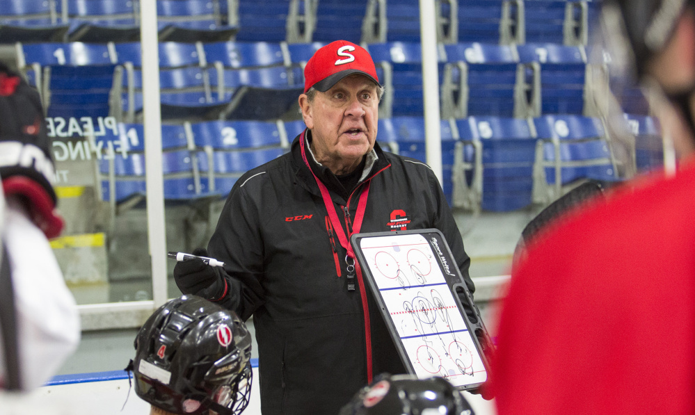 Scarborough's Norm Gagne is in his 42nd year coaching high school hockey.
