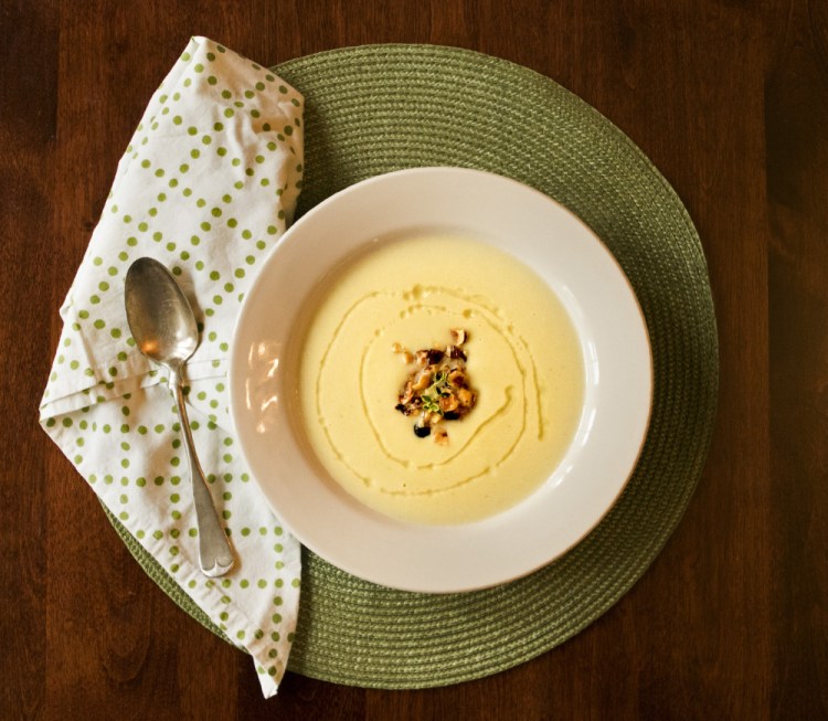 A delicious cardoon and thyme soup. Clip the recipe and ask your local Maine farmers to grow this crop.