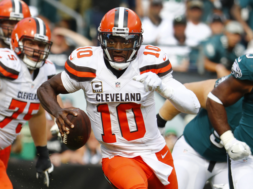 Robert Griffin III started the season opener for the Cleveland Browns but broke his left shoulder. He'll get an opportunity to start again Sunday against the Cincinnati Bengals.