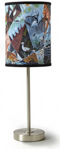 A detail of Dahlov Ipcar's "Blue Savanna" on a lampshade makes for a more reasonable option for a lover of her work.