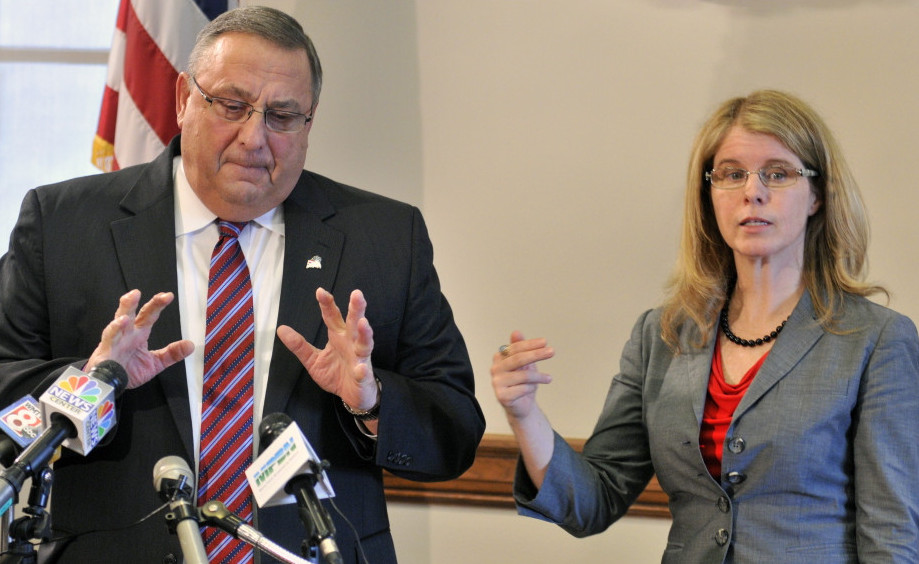 While Gov. LePage, left, and Health and Human Services Commissioner Mary Mayhew defend cutting services to adults with disabilities instead of working to deliver them more efficiently.