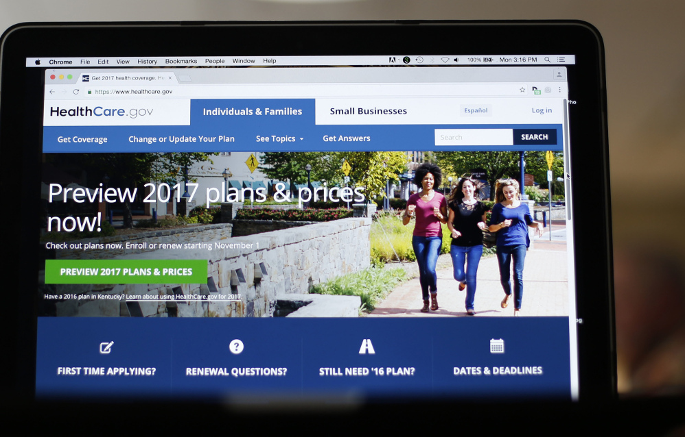 The HealthCare.gov website on display in Washington. Health experts say the decision to buy coverage on the exchanges shouldn't boil down to a gamble.