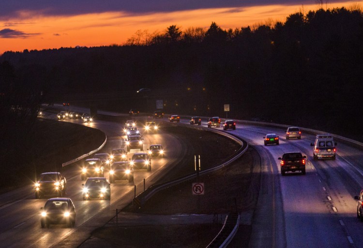 Traffic on Interstate 295, as seen last week looking southbound from the Bucknam Road overpass in Falmouth, increased by 12 percent from 2009 to 2015. The current average is 1.18 million vehicles a day.