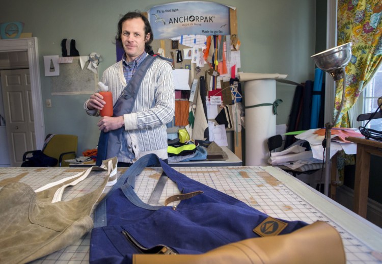 Colin Sullivan-Stevens designs Anchorpak bags in his Portland studio. He wanted the bag to fit well and carry a lot.