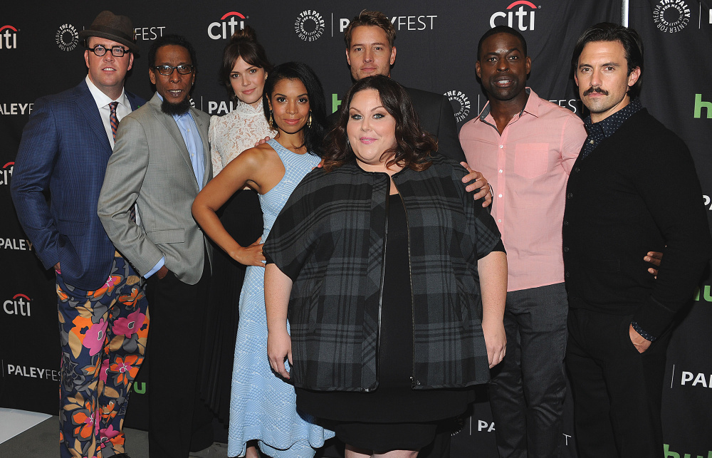 The cast of "This is Us" includes  Chris Sullivan, Ron Cephas Jones, Mandy Moore, Susan Kelechi Watson, Justin Hartley, Chrissy Metz, Sterling K. Brown and Milo Ventimiglia at the 2016 PaleyFest Fall TV Previews on September 13, 2016 in Beverly Hills, CaliF. (Scott Kirkland/PictureGroup/Sipa USA/TNS)