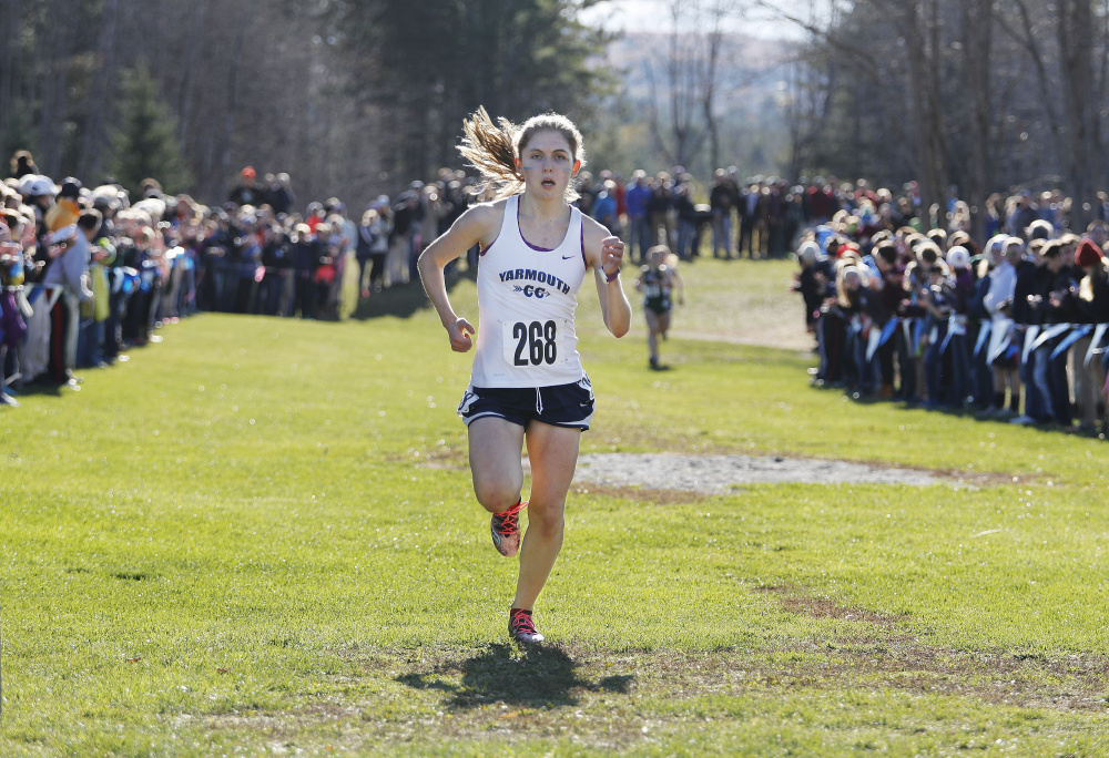 Abby Hamiton lowered her best 5-kilometer time from her junior season by more than a minute this fall and was the fastest Maine runner at both the state championships and the New England championships.