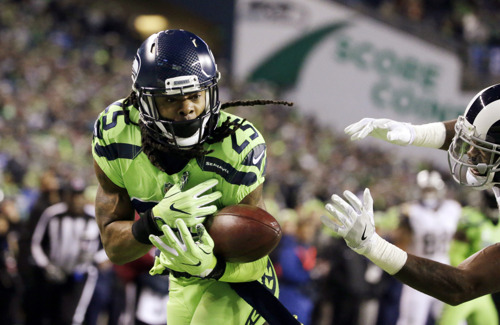 Seattle cornerback Richard Sherman was not happy last Thursday when Coach Pete Carroll called a passing play on first-and-goal from the 1 (sound familiar?) and let him know about it on the sideline with an outburst.