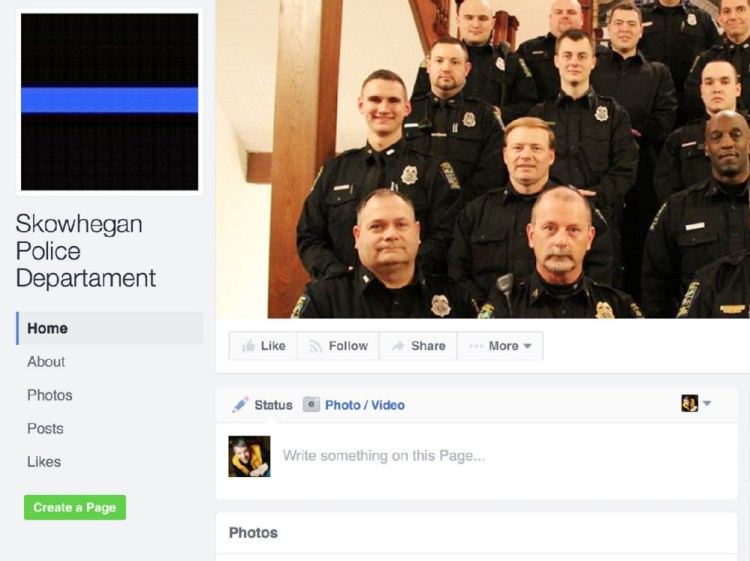 This fake Facebook page pretends to be the Facebook page of the Skowhegan Police Department.
