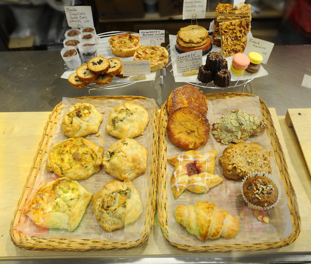 Trays full of freshly made pastries at Ten Ten Pié on Cumberland Avenue in Portland.