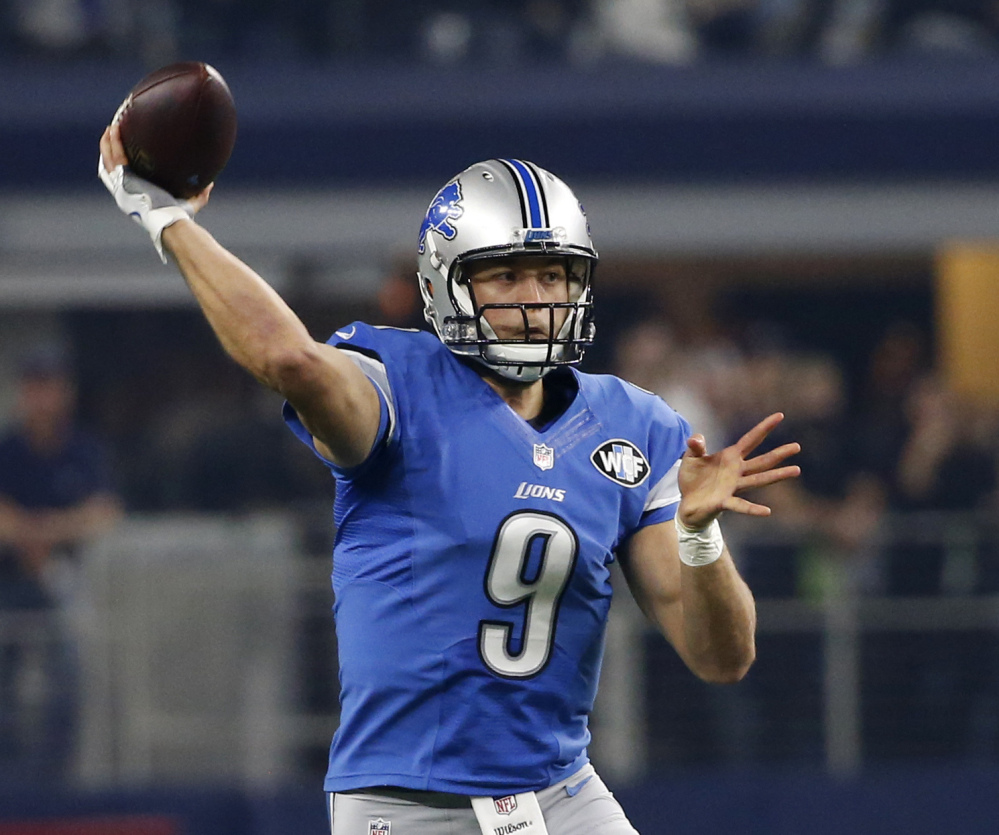 Matthew Stafford threw for 21 touchdowns and just five interceptions in the first 12 games of the season but has struggled the last three weeks with a finger injury.