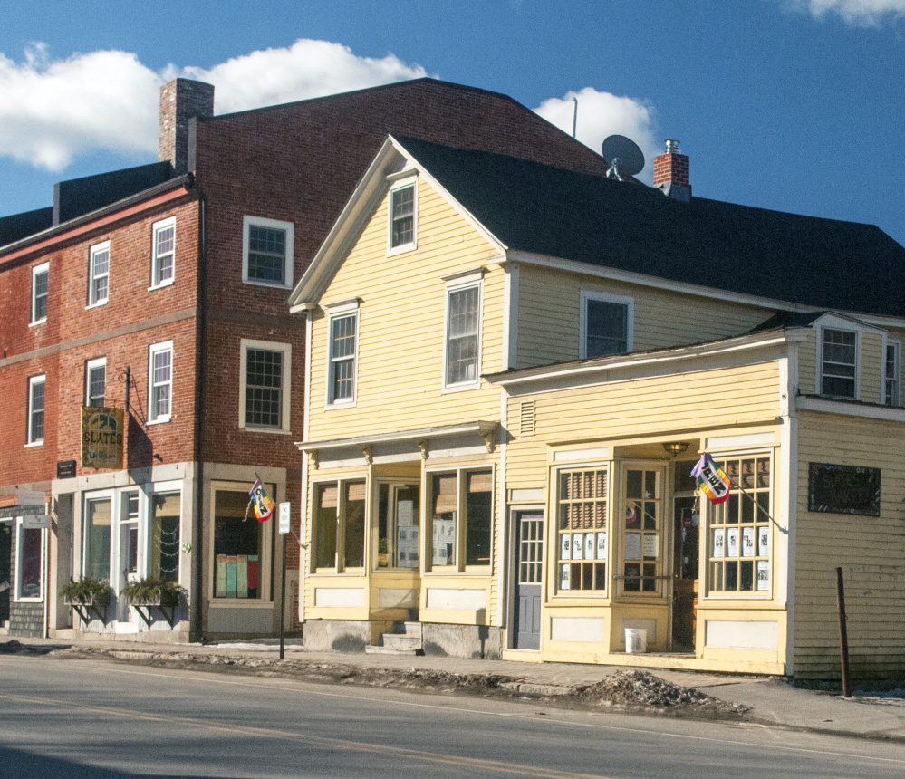 Slates restaurant in Hallowell moved this year from the brick Water Street building at left, where it was located for nearly 36 years, to the yellow building at right.