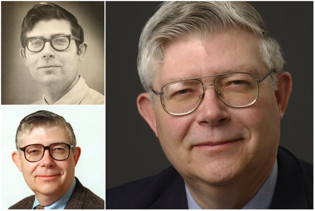 M.D. Harmon worked for the Portland newspapers for 41 years before retiring in 2011. Harmon, shown at top left in 1972 when he was named city editor, continued to write an opinion column for Portland Press Herald until the time of his death Wednesday in a shooting at his home. Bottom left is Harmon in 1999. The photo at right was taken in 2004.