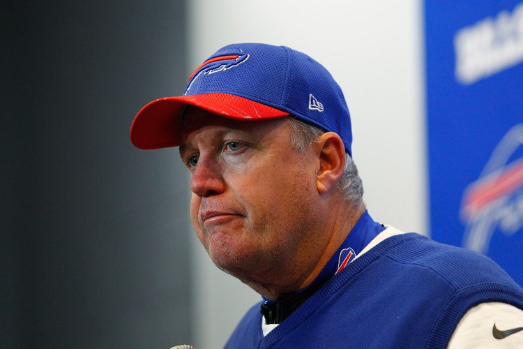 Buffalo Bills head coach Rex Ryan, shown at a news conference on Saturday, has been fired.