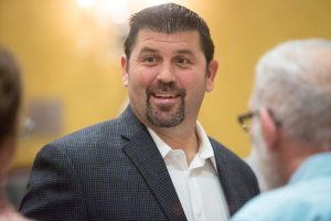 Jason Varitek greets fans – and there were plenty of them – at Friday night's event in South Portland.