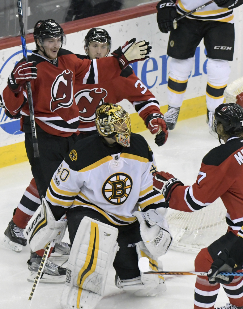 Monday's game against the New Jersey Devils was symbolic of the way things have gone for the Boston Bruins. In a totally winnable game against a depleted opponent, goalie Tuukka Rask got no help from an anemic offense.