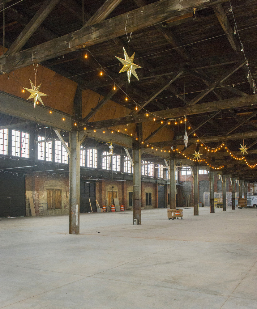 The Brick South Event Center at Thompson’s Point in Portland is nearly ready to start hosting events. The 27,000-square-foot venue, a former train shed, is expected to open in March. It’s just one of the buildings being developed by Chris Thompson, who also expects to break ground on a hotel and an apartment complex on the site this year. 