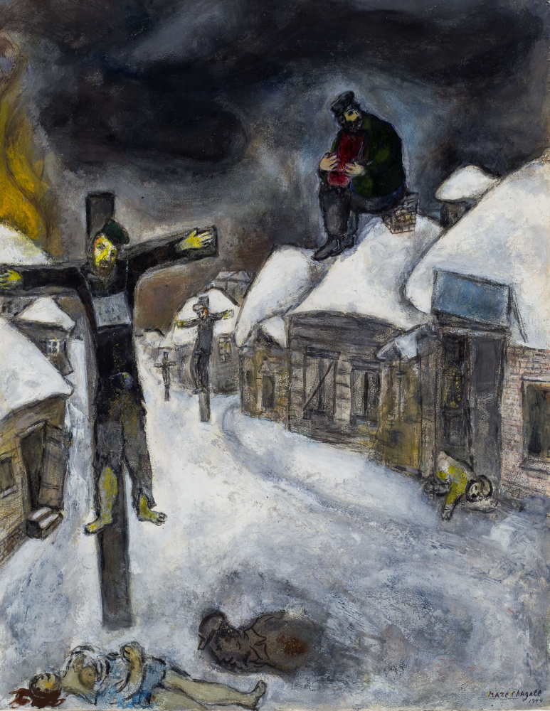 Marc Chagall's "Yellow Crucifixion," part of a new exhibit in Jerusalem, shows the suffering of Jewish Holocaust victims through the image of Jesus Christ as a Jew.