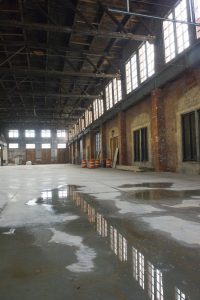 The Brick South space was once a locomotive engine repair building.