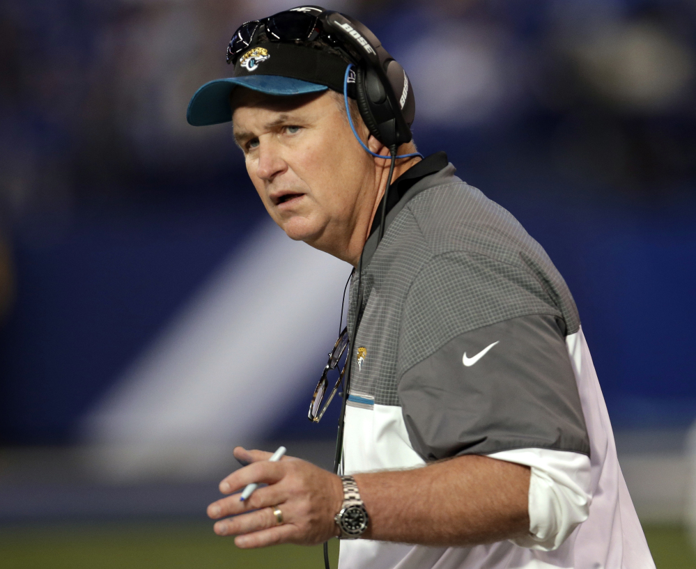 Jacksonville's interim coach Doug Marrone became the head coach Monday, replacing Gus Bradley, who was fired in late November after going 14-48 in three-plus seasons.