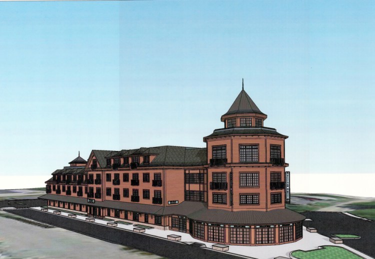 Rendering of Station Square to be built on Railroad Avenue in Gorham.