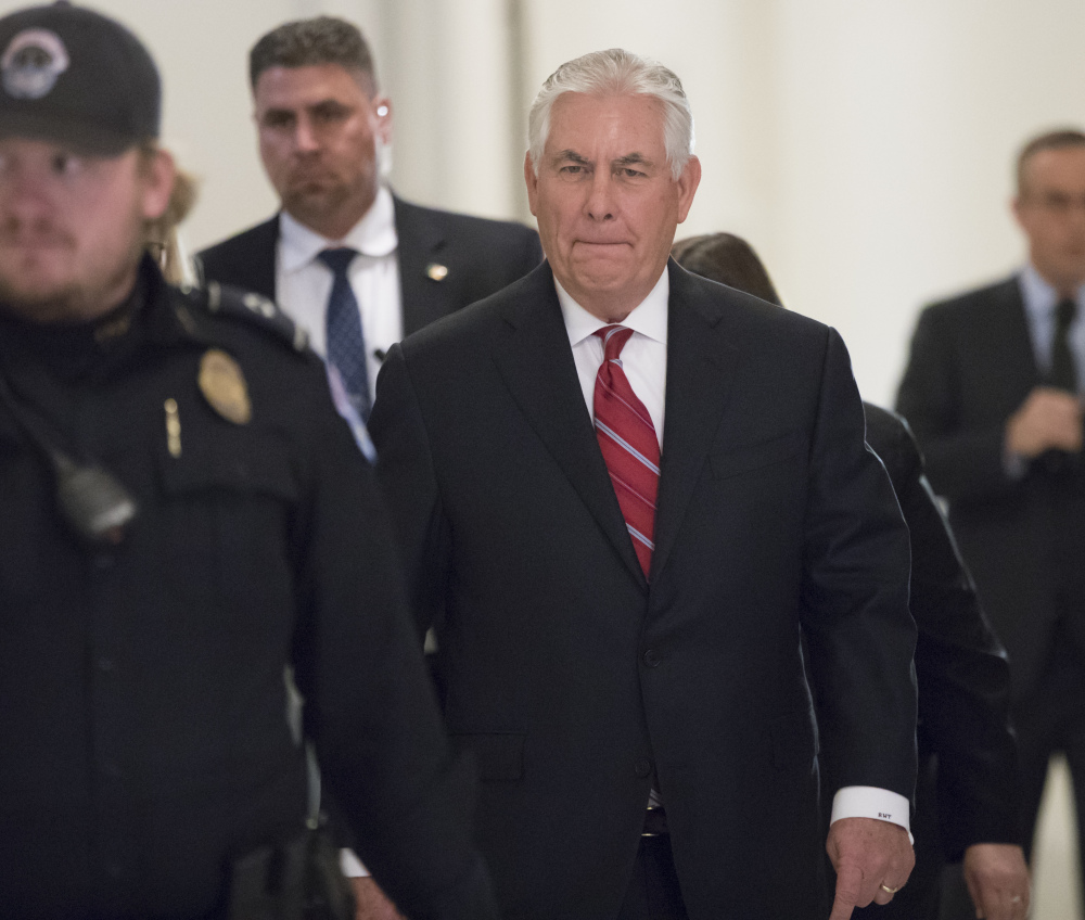 Rex Tillerson – President-elect Donald Trump's pick for secretary of state – arrives for a meeting with the Senate Foreign Relations Committee on Jan. 4 in Washington.