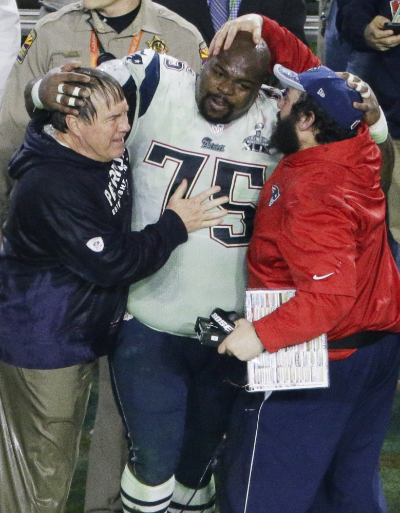 Vince Wilfork knows that Super Bowl winning feeling, which he shared with Patriots Coach Bill Belichick and assistant Matt Patricia. In what may be his final season – "You can't play the game forever" – he'll have to get past his former team to reach the Super Bowl again, this time with Houston.