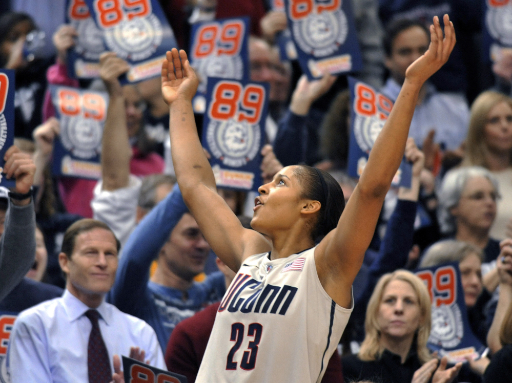 In December 2010, Maya Moore was part of a UConn team that set an NCAA record with 90 straight victories. This year's team is at 90 again, and there's only one real test remaining before the NCAA tournament.